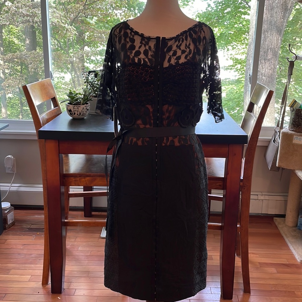 Anthropologie Black Lace Dress